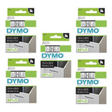 Cinta D1 Dymo 12mm X 7m Negro/blanco 45013 5 Pzs