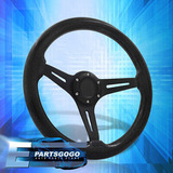 Universal Jdm 350mm 14inch Black Wood Deep Dish Steering Aac