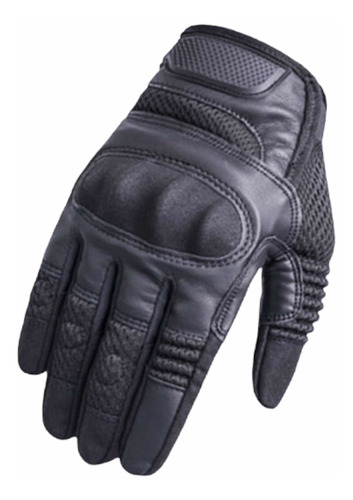 Guantes Moto Cuero Con Protección Y Tactil Celular