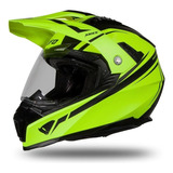 Casco Moto Ufo Aries Cross Enduro Ruta C/ Doble Visor 