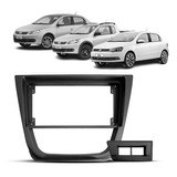 Moldura Painel 2 Din 9 Pol Vw Gol Saveiro Voyage G5 - Preto