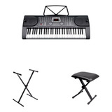 Teclado Organeta Mk2089 Under 61 Teclas  Mic Adap Base Silla