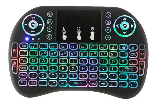 Mini Teclado Inalámbrico Smart Tv Pc Luz Colores Envío Grati