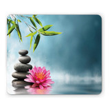 Ambesonne Spa Mouse Pad, Tema Lily Lotus Flower And Rocks Yo