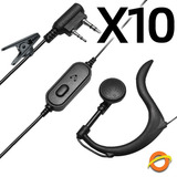 10 X Auricular Microfono Manos Libres Baofeng Ptt Handy