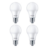 Combo X4 Lamparas Led Philips Ecohome 9w Calida E27 3000k