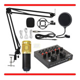 Kit Interface Mesa V8 + Microfone Bm800 Com Braço Articulado