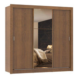 Guarda Roupa Casal Madesa Mônaco 3 Portas Correr C/ Espelho Cor Rustic 10938n1e