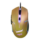 Mouse Gamer Usb 6d 2400 Dpi (reales) Retroiluminado Nsmog71 Color Dorado