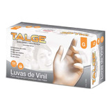 Luvas Descartáveis Talge Luva De Vinil  Cor Transparente Tamanho  G De Vinil Com Pó X 100 Unidades 