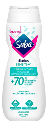 Jabón Íntimo Líquido Saba Diarios Sensiti-v Sin Fragancia 