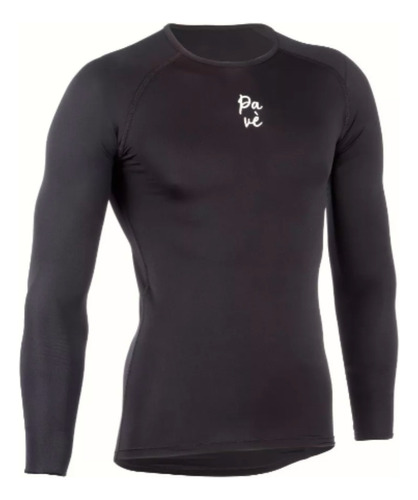 Remera Termica Pave  Interior Termico Negro - Dmore Bikes