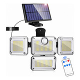 Lámpara Solar Exterior Para Pared Con Sensor,333led Y 3modos