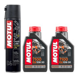 Aceite Motul Sintético 7100 10w50 2l Y Lubricante Cadena C4