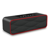 Radio Portátil Fm Con Altavoz Estéreo Bluetooth, Negro-rojo