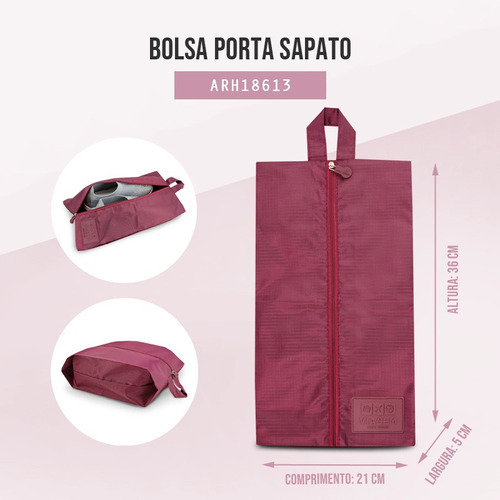 Organizador Bolsa Porta Sapato Tênis Calçados Ótimo Viagem Cor Vermelho Escuro