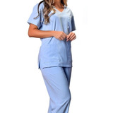 Pijama Cirúrgico Hospitalar Scrub Feminino - Azul Bebe