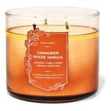 Bath And Body Works - Vela Grande 3 Mechas Color Café Fragancia Cinnamon Spiced Vanilla