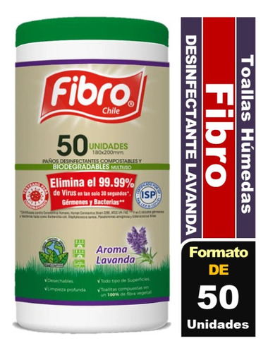 Toallas Higienizantes Desinfecta Fibro Bio 50 Un Elige Aroma