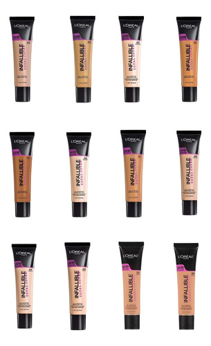 12 Bases Maquillaje Infallible Total Cover 24hrs L'oreal 