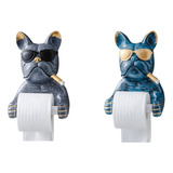 2 Soportes Para Papel Higiénico Con Figura De Perro,