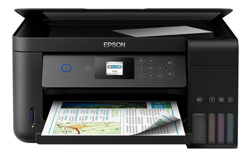 Impressora A Cor Multifuncional Epson Ecotank L4160 Com Wi-fi 110v/220v Preta