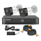 Hikvision Kit Dvr 4ch 2 Cámaras 1080p Fuente Cables Combo