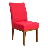 Kit Capa Cadeira Jantar Malha Gel Elástico 4 Unidades Luxo Cor Vermelho