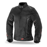 Campera Moto Verano Mujer Cordura Seventy Jt36 Negra Gris