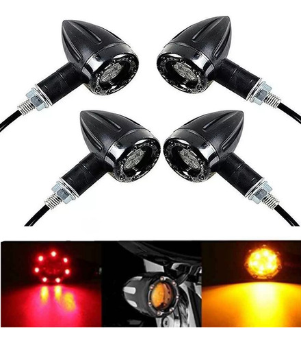 4pz Direccionales Led Motocicleta Luces De Carreras Harley