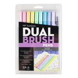 Set De 10 Marcadores Tombow Dual Brush Color Pastel