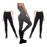 Calza Leggins Mujer Lycra Larga Tiro Alto Pack Por  3