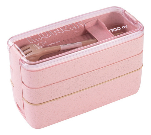 Caja Bento Portátil, Lonchera De 3 Capas, Molde De Paja De T