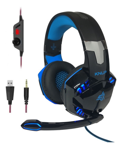 Headset Fone C/ Microfone Gamer Knup 455a Pc Celular Note