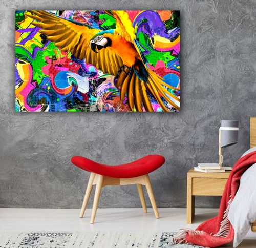 Cuadro De Guacamaya Arte Moderno Para Decoración De 1 Pieza