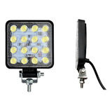 Faro Led 16 Leds Auxiliar Cuadrado Camion 12v 24v 27w