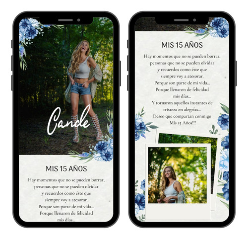 Invitación Digital  15 Años Interactiva Virtual Cumpleaños
