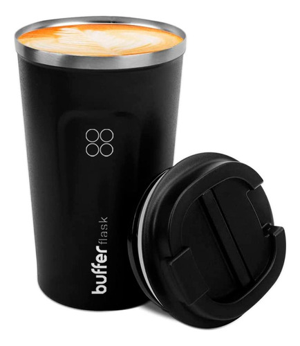 Termo Para Cafe Vaso Térmico Mug Buffer 500ml 17oz Sellable Color Negro