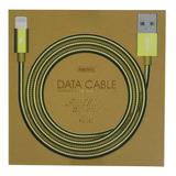 Cable Remax Metalico Lightning P/ Iphne 5 6 7 Plus 8+ 9 X 11 Color Dorado