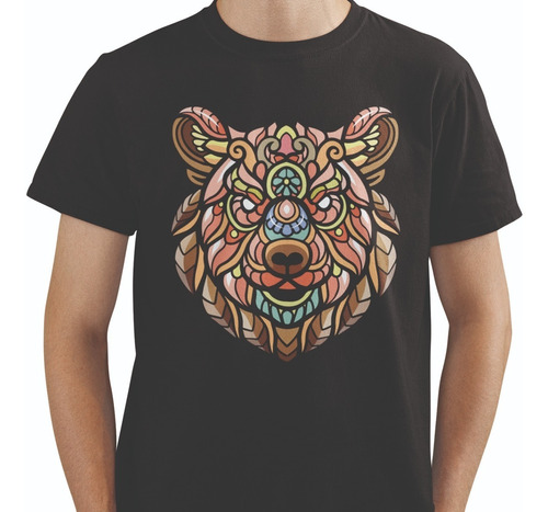 Playera Negra Animales Dtf Mandala  (varios Modelos)