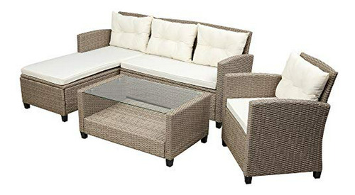 Muebles De Patio Rattan 4 Pzs