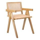 Silla Jeaneret Rattan C/ Patas De Madera Living Comedor