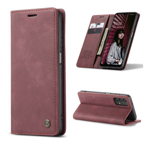 Funda Cartera De Piel Magnético De Lujo Para Samsung