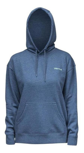 Polerón Mujer Marmot Chest Logo Hoody Azul