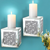 Juego De 2 Candelabros De Cristal Diamante, Aplique Pared, D