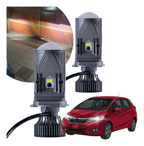 Farol Led Lampada H4 Mini Projetor Canhão Fit 2013 A 2019