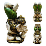 Estatua Resina 25cm Alto Pintadas Buda Ganesha Indonesia Om