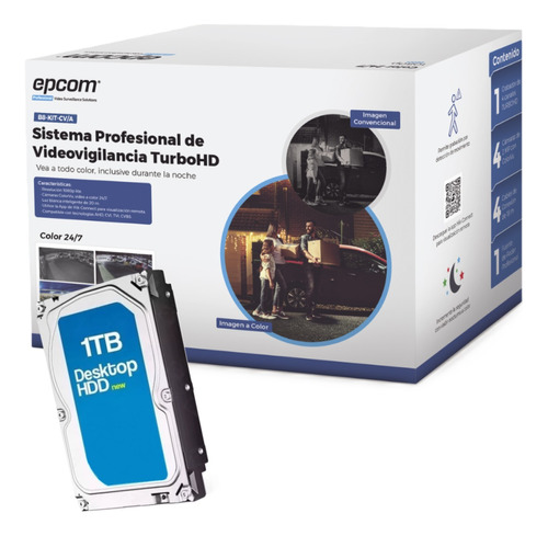 Epcom B8-kit-cv/a Turbo Hd / Cámaras De Vigilancia + Dd 1tb 