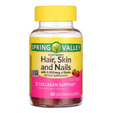 Hair Skin Nails 60 Gomitas + 2,500 Mcg Biotin Y Colágeno Pe