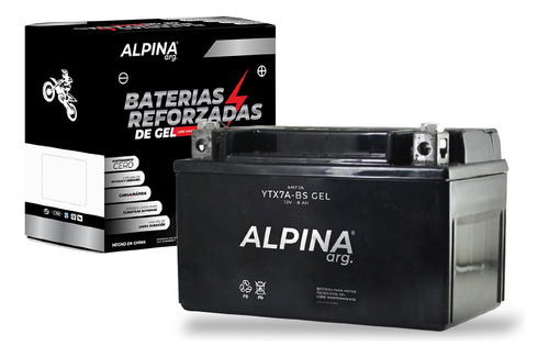 Bateria Moto Gel Libre Mantenimiento Ytx7a-bs / 6mf7a Alpina